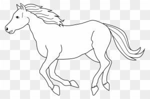 Galloping Horse Coloring Page - White Horse Clipart Png - Transparent PNG Free Download