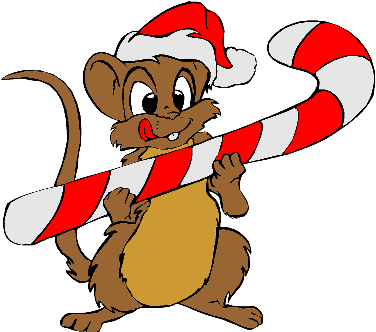 Christmas Holiday Clip Art Mouse Santa Red Hat - Merry Christmas To All, From Pepino The Italian Mouse - Transparent PNG Free Download