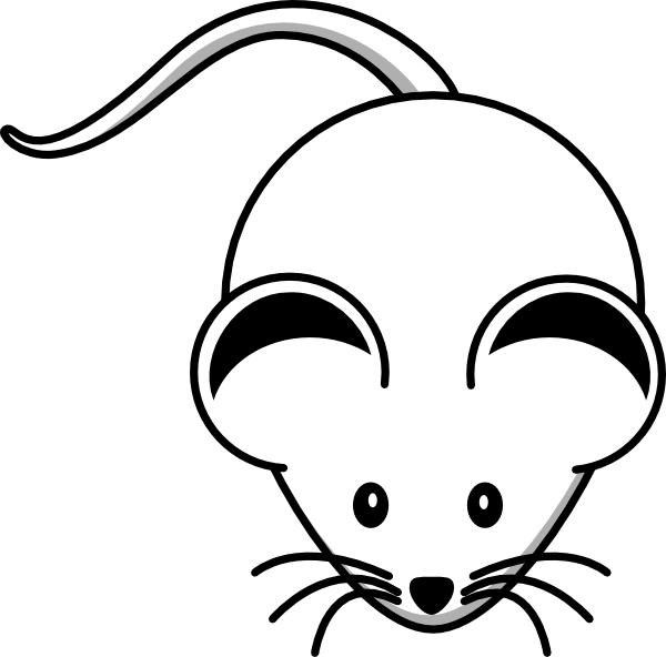 White Mouse Black Ears Clip Art - Mouse Black And White Clipart - Transparent PNG Free Download