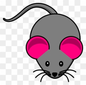Pink Ear Gray Mouse Clip Art - Cartoon Mouse - Transparent PNG Free Download