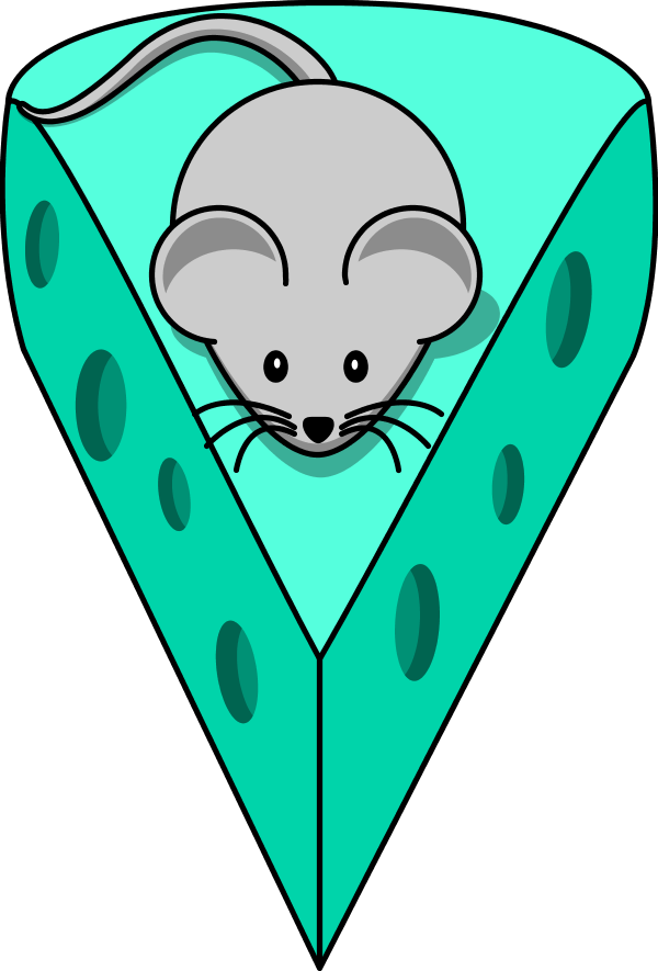 Cartoon Mouse On Top Of A Cheese - Cartoon Mouse With Cheese - Transparent PNG Free Download