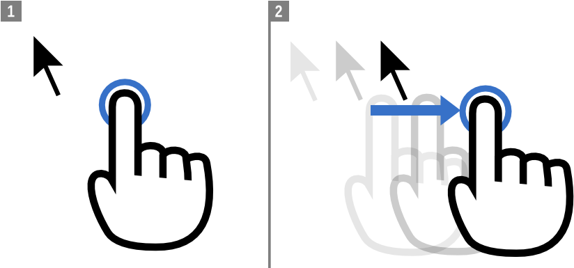 Drag To Move The Mouse Pointer And Tap To Click - Drag Mouse Icon - Transparent PNG Free Download