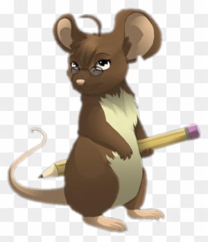 Brown Mouse With Pencil Cartoon Clipart - Cartoon Mouse With Pencil - Transparent PNG Free Download