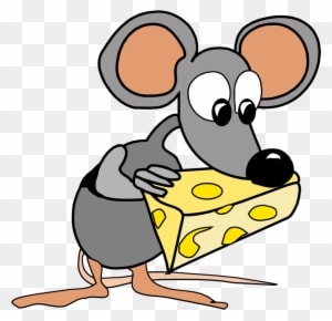 Cartoon Mouse Eating Cheese - Transparent PNG Free Download