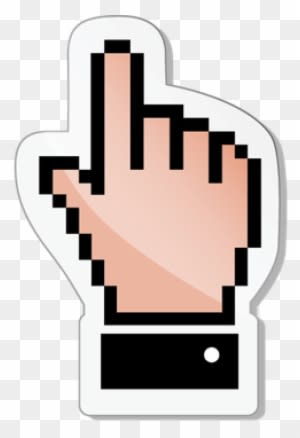 Pixel Hand - Computer Mouse On Screen - Transparent PNG Free Download