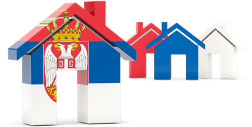Download Three Houses With Flag For Non-commercial - Serbia National Flag Mouse Pad - Transparent PNG Free Download