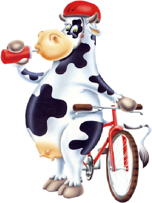 Funny Cow Clip Art - Cow On A Bike Ride Mouse Pad, Hot Pad Or Trivet Aph0532mp - Transparent PNG Free Download