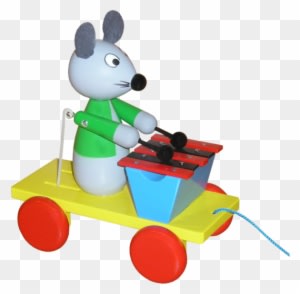 Pull Along Mouse With Xylophone - Aba Pull-along Mouse Musician Cart With Drum (coloured) - Transparent PNG Free Download