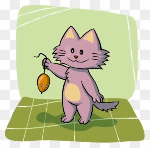 Cute Cat And Mouse Clipart - Cat Holding A Mouse - Transparent PNG Free Download