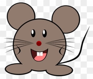 Mouse Grey Little Animal Cute Happy Mouse - Mouse Face Clipart - Transparent PNG Free Download
