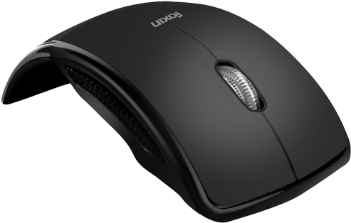 Mouse - Foxin Fwm 9012 Wireless Foldable Optical Mouse - Black - Transparent PNG Free Download