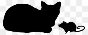 2242 Cat Mouse Silhouettes Free Vintage Clip Art - Mouse - Transparent PNG Free Download