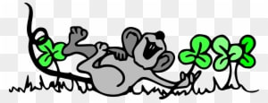Mouse Playing In Shamrocks Clipart By Liftarn - Free Clipart March - Transparent PNG Free Download