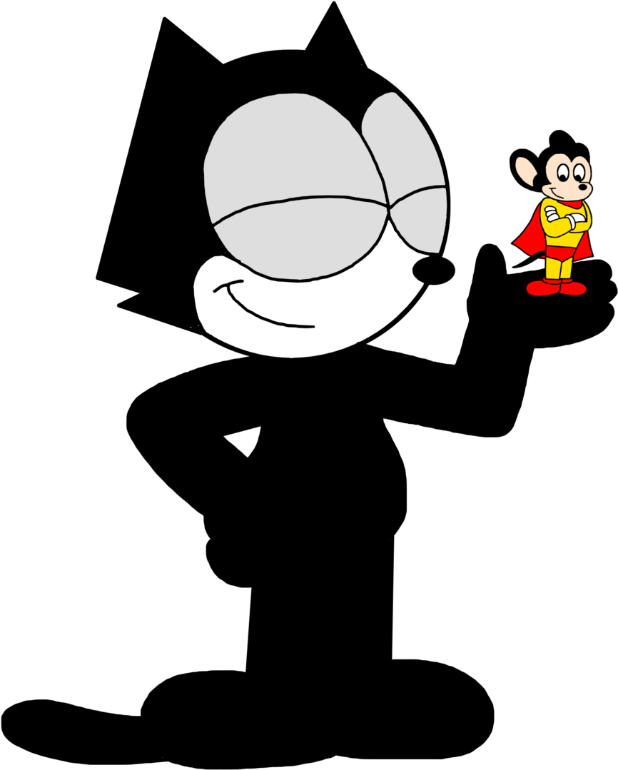 Felix With Mighty Mouse By Marcospower1996 - Cartoon - Transparent PNG Free Download