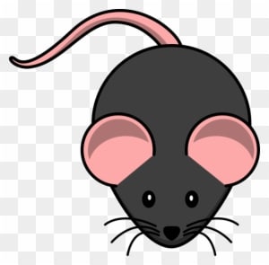 C57 Black Mouse Pink Ears Clip Art At Clker - Myš Kreslená - Transparent PNG Free Download