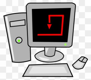 Computer, Mouse, Monitor, Keyboard, Desk, Cartoon, - Computer Cartoon - Transparent PNG Free Download