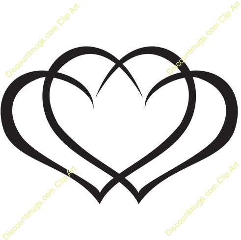 Clipart 12059 Interlocking Hearts - 3 Interlocking Hearts Tattoos - Transparent PNG Free Download