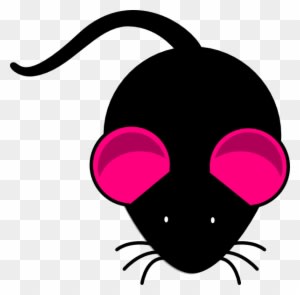 Black Mouse Pink Ears Clip Art At Clker - Clip Art - Transparent PNG Free Download