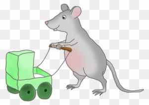 Mouse With Green Pram - Gerbil - Transparent PNG Free Download