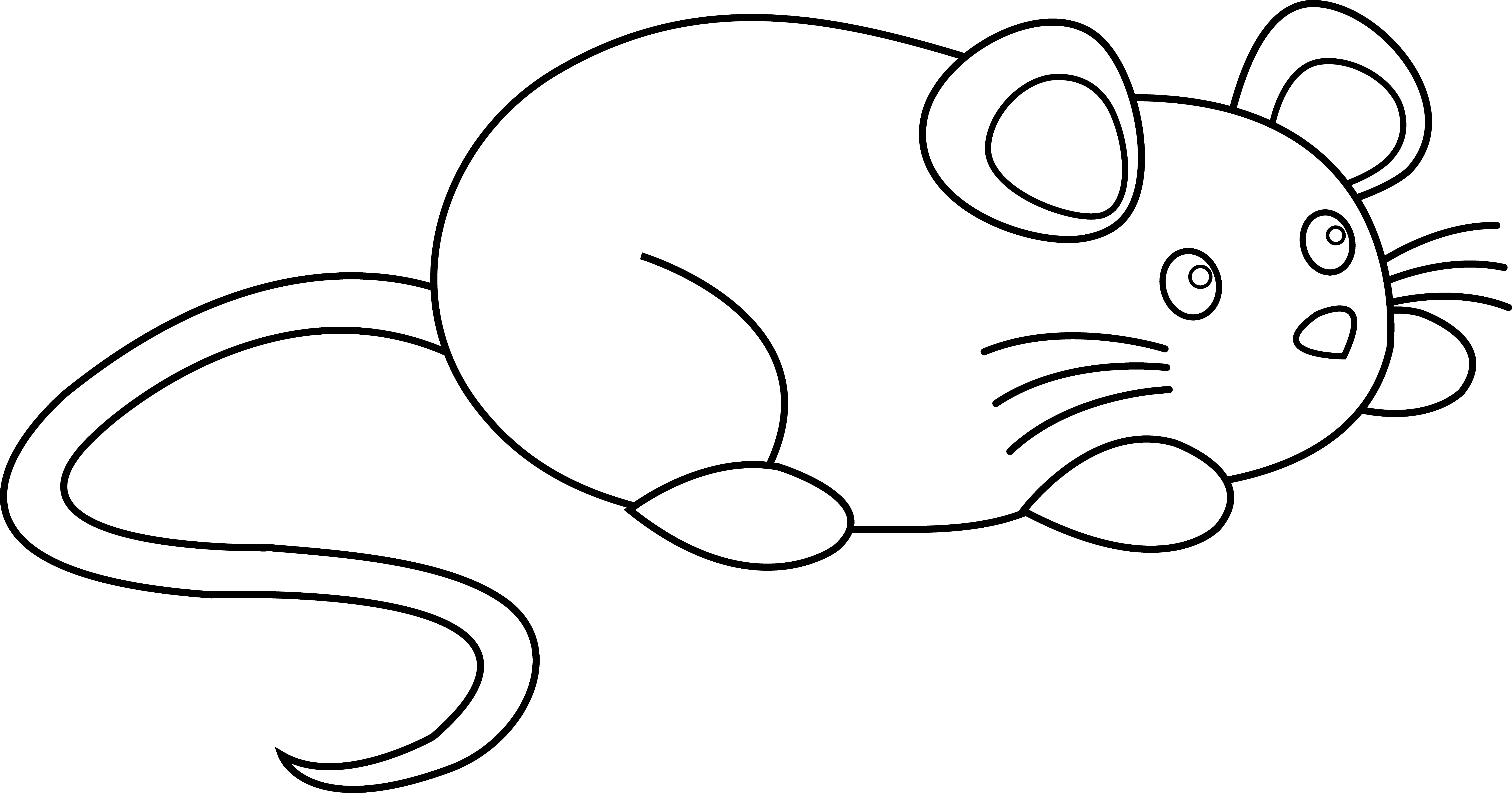 Whiskers Clipart Little Mouse - Cute Rat Cartoon Black And White - Transparent PNG Free Download