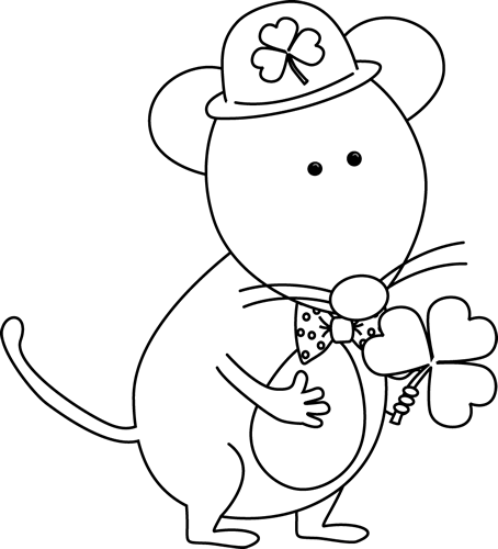 Free Christmas Mouse Clipart Black And White - Black And White St Patricks Clipart - Transparent PNG Free Download