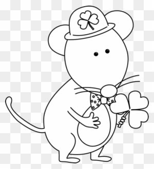 Free Christmas Mouse Clipart Black And White - Black And White St Patricks Clipart - Transparent PNG Free Download