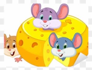 Cartoon Mouse Hiding Inside Cheddar Cheese Sticker - Dibujo De Un Queso Animado - Transparent PNG Free Download