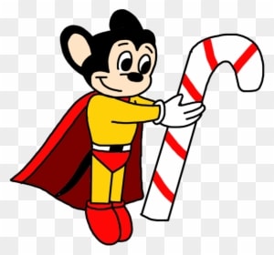 Mighty Mouse With Candy Cane By Marcospower1996 - Cartoon - Transparent PNG Free Download