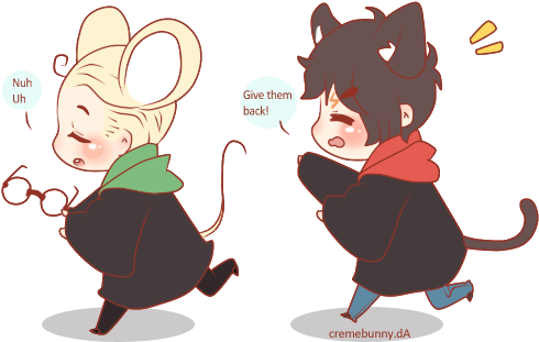 Cat And Mouse By Cremebunny - Cartoon - Transparent PNG Free Download