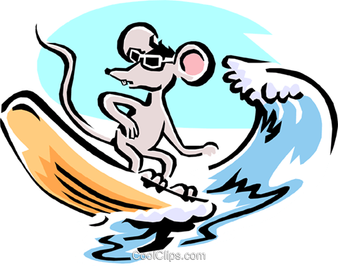 Mouse Cartoon Surfing Mouse Royalty Free Vector Clip - Cartoon Surfing Png - Transparent PNG Free Download