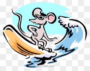 Mouse Cartoon Surfing Mouse Royalty Free Vector Clip - Cartoon Surfing Png - Transparent PNG Free Download