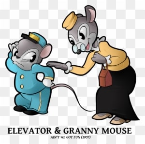 Elevator 'n Granny Mouse By Boscoloandrea - Ain T We Got Fun 1937 - Transparent PNG Free Download