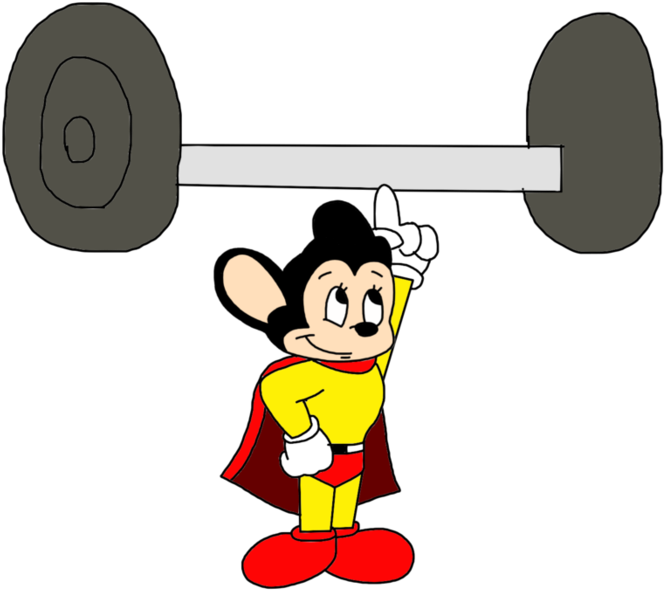 Mighty Mouse Doing Weightlifting At Olympics By - Mighty Mouse Doing Weightlifting At Olympics By - Transparent PNG Free Download
