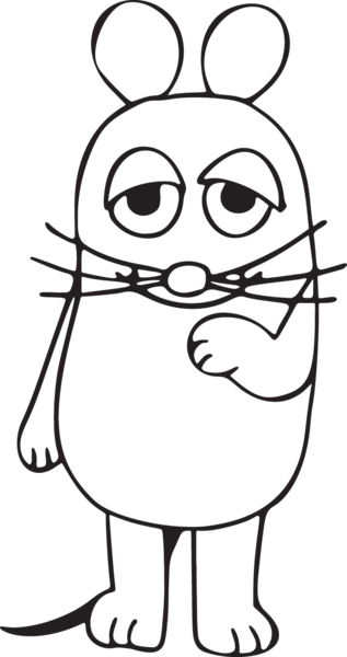 Cartoon Mouse Page Template, Clipart Images, Coloring - Maus Vektorgrafik - Transparent PNG Free Download