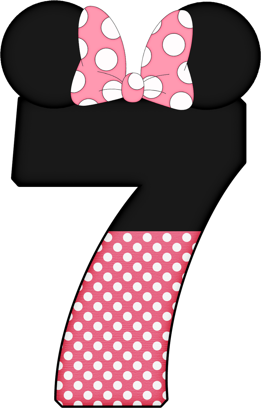 Resultado De Imagen Para Numero 7 De Minnie Mouse Para - Minnie Mouse Letter B - Transparent PNG Free Download