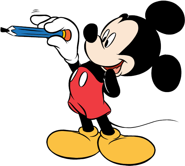 Free Writing Clipart Pictures - Mickey Mouse Writing - Transparent PNG Free Download