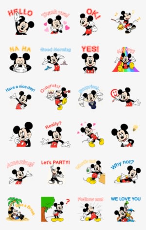 Mickey Mouse In Motion - Sticker Line Mickey Mouse - Transparent PNG Free Download