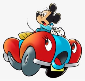 Mickey Mouse Clipart - Mickey Mouse And Car - Transparent PNG Free Download