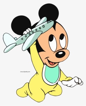 Baby Mickey Mouse Playing Toy Plane Clipart Png - Baby Mickey Mouse Clipart - Transparent PNG Free Download