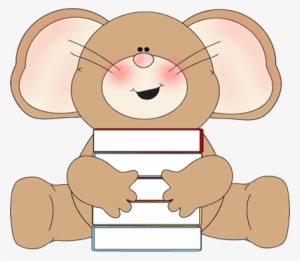 Mouse With Stack Of Books - Mouse Reading Clip Art - Transparent PNG Free Download