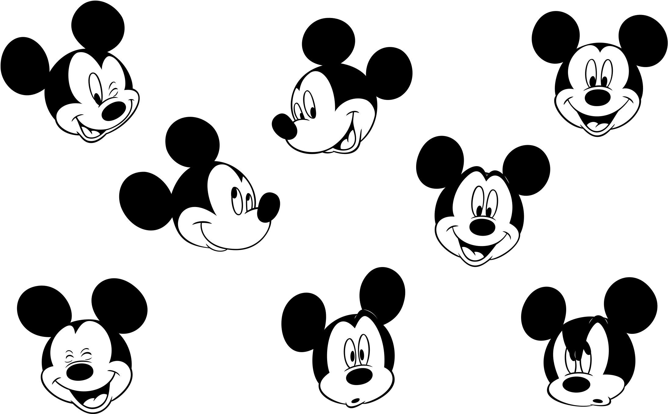 Mickey Mouse Logo Png Transparent - Black And White Mickey Mouse Logo - Transparent PNG Free Download