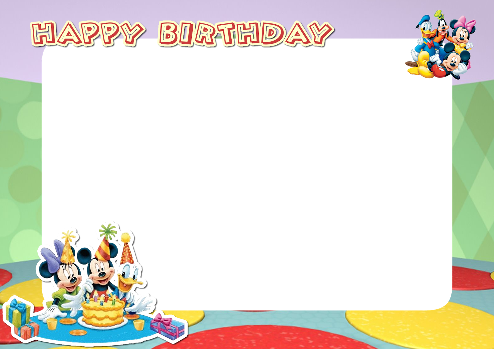 Download Free Printable Mickey Mouse Friends Birthday - Mickey Mouse Photo Frame Birthday - Transparent PNG Free Download