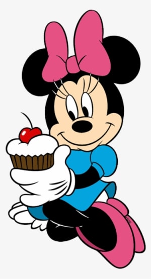 Minnie Mouse Birthday Cake Clipart 3 By Elizabeth - Minnie Mouse Holding A Cupcake - Transparent PNG Free Download
