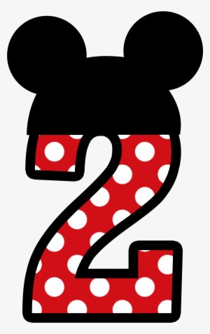 Mickey Mouse 2nd Birthday Png - Mickey Mouse Numbers - Transparent PNG Free Download