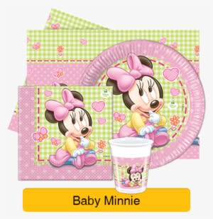 Minnie Mouse Party Supplies - 8 Disney Minnie Mouse Baby Party Paper Dinner Plates - Transparent PNG Free Download