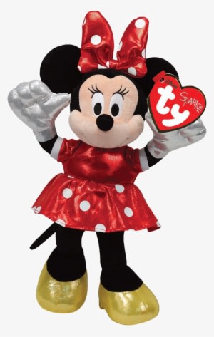 Minnie Mouse Red Sparkle 8” Beanie Babies Plush - Ty Sparkle Minnie Mouse - Transparent PNG Free Download