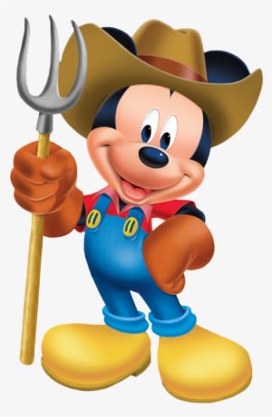 Mickey Mouse Clipart Tractor - Mickey Mouse Farmer Png - Transparent PNG Free Download