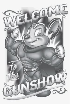 Mighty Mouse Mighty Gunshow Men's Tall Fit T-shirt - Mighty Mouse Mighty Gunshow Tank Top Shirt - Transparent PNG Free Download