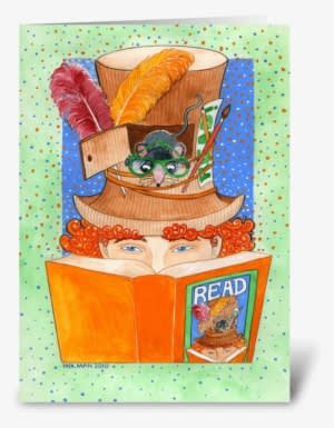 Reading Mouse Note Card Greeting Card - Reading Mouse Note Card - Transparent PNG Free Download