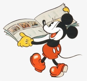 Mickey Mouse And Friends Clipart At Getdrawings - Old Mickey Mouse Reading - Transparent PNG Free Download